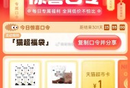 亲测是1亓哈 ,猫超首页-右下角-惊喜口令 ,输入： 猫超福袋 ​​​